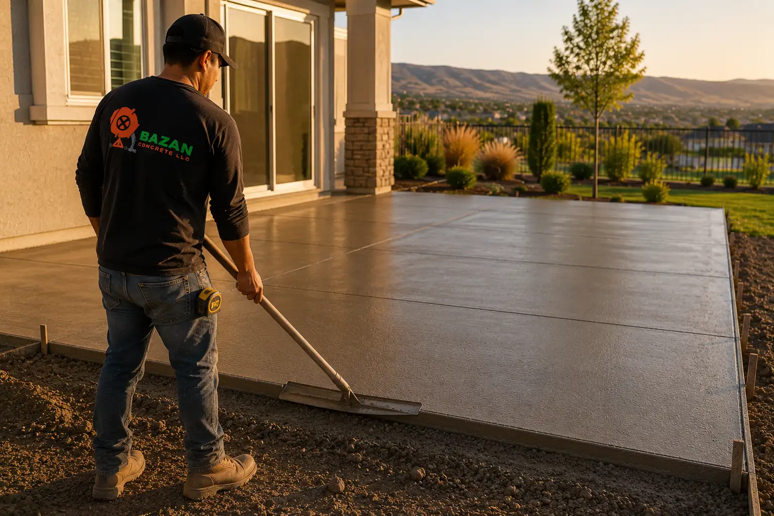 Decorative concrete patio finish